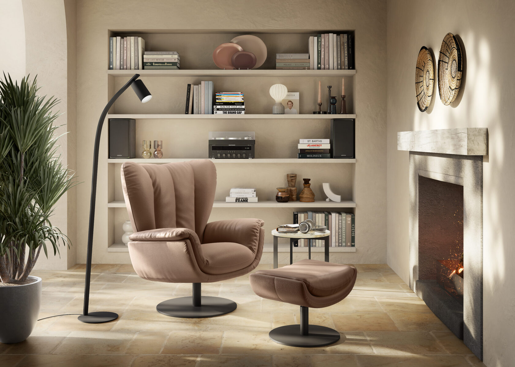 C339 Aurora Swivel Chair by Natuzzi Editions
